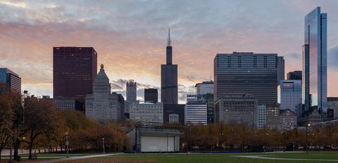 Skyline of Chicago.